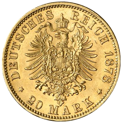 Bayern 20 Mark 1878 Revers