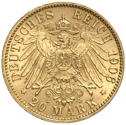 Bremen 20 Mark 1906 Revers