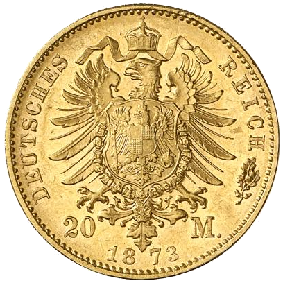 Hessen 20 Mark 1873 Revers