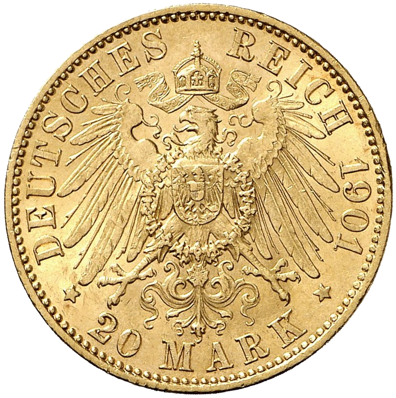Mecklenburg-Schwerin 20 Mark 1901 Revers