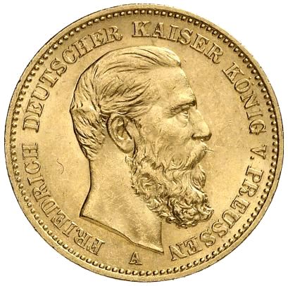 Preußen 20 Mark 1888 Friedrich III. Avers